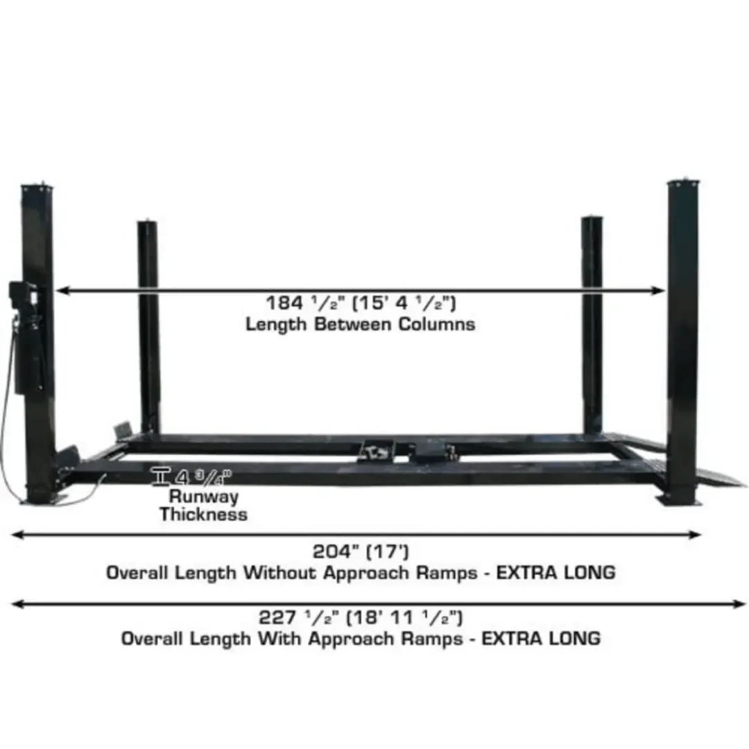 Atlas Garage PRO9000 4 Post Lift + RJ35 Sliding Jacks Combo - Image 11