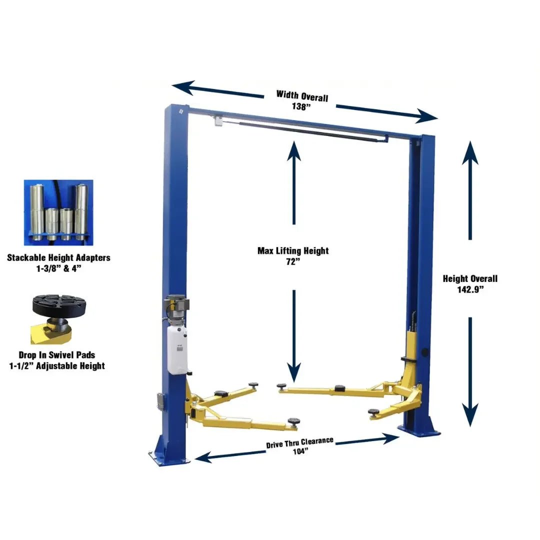 Valor VP9KSCX 9,000 lb 2 Post Clear Floor - Symmetric - Image 12