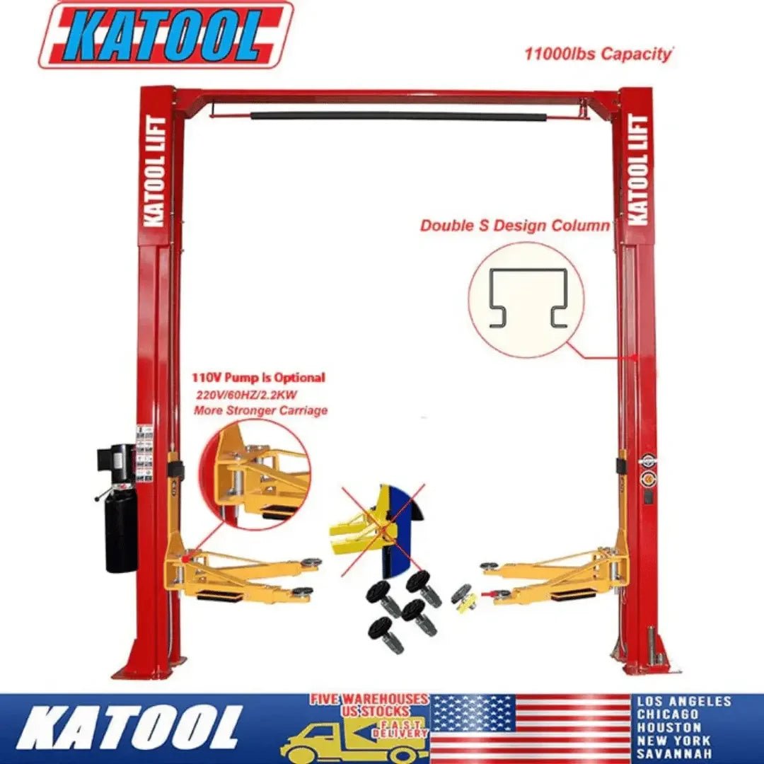 Katool KT-M110 11,000 lbs 2 Post Clear-floor Professional Vehicle Lift - Image 3