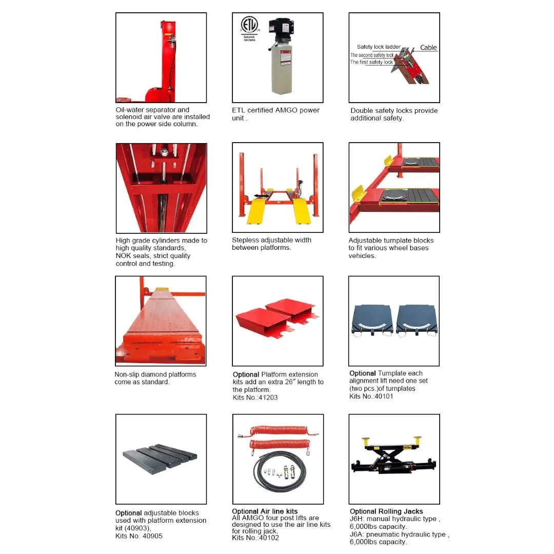 Amgo PRO-12A 12,000 lb 4 Post Lift - Image 2
