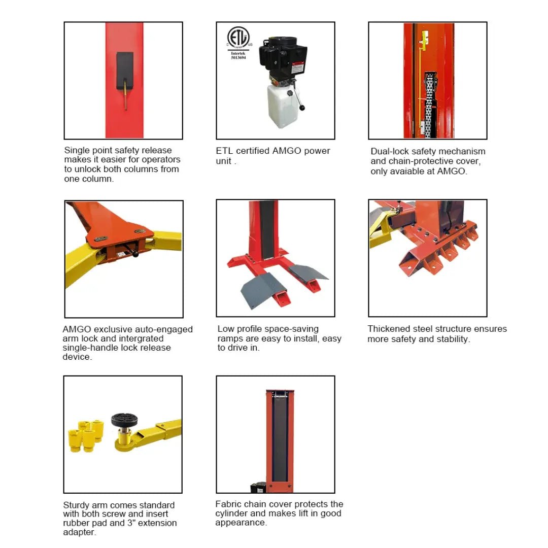 Amgo SL-7 7,000 lb Single Post Lift - Image 2