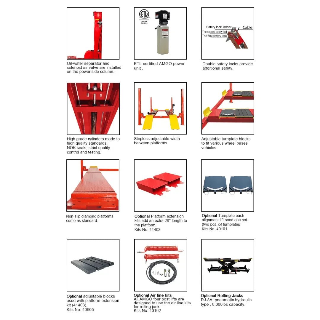 Amgo PRO-14A 14,000 lb 4 Post Alignment Lift - Image 2
