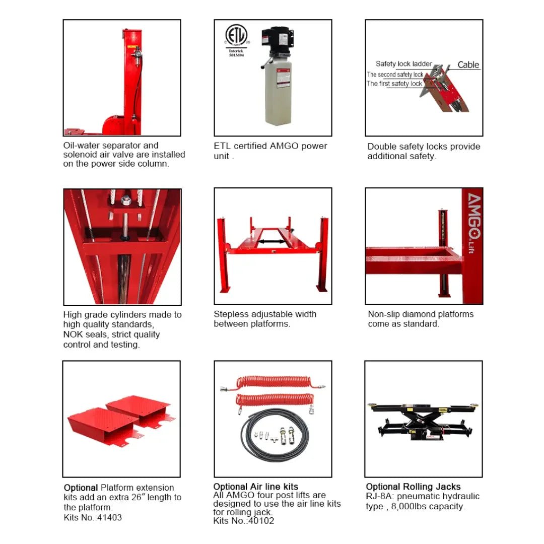 Amgo PRO-14 14,000 lb 4 Post Lift - Image 2