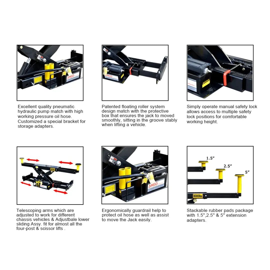 Amgo RJ-8A Automatic 8,000 lb Rolling Jack - Image 2