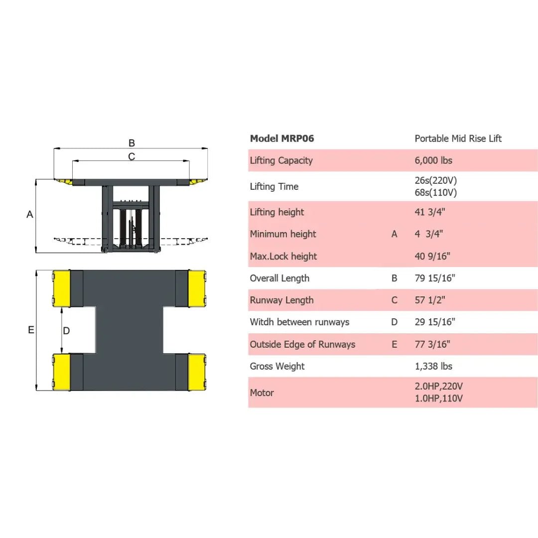 Amgo MRP06 Mid Rise Portable Auto Lift - Image 3
