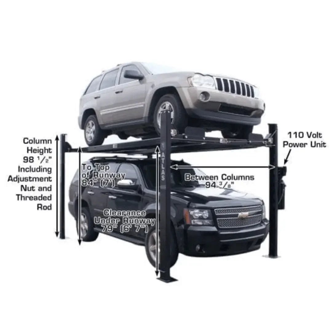 Atlas Garage PRO8000EXT 4 Post Lift + RJ35 Sliding Jacks Combo - Image 3