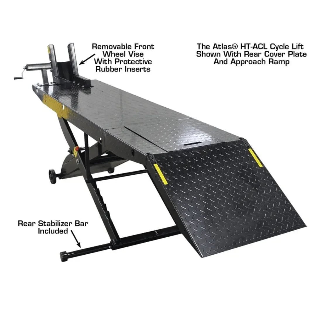 Atlas ACL Air Operated 1,000 lb Capacity Motorcycle Lift with Roller Plate - Image 3