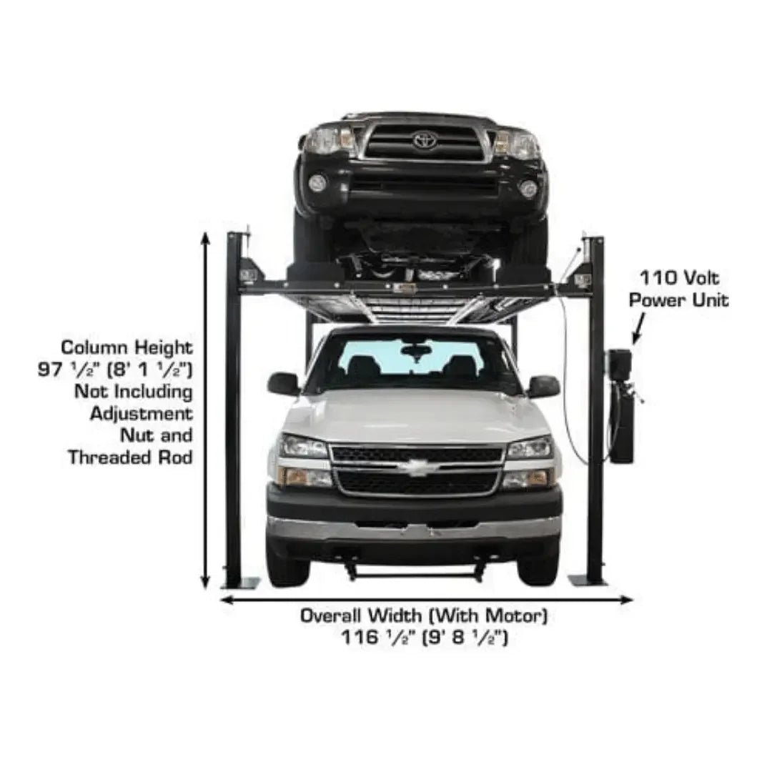 Atlas Garage PRO8000EXT-L 4 Post Lift + RJ35 Sliding Jack Combo - Image 3