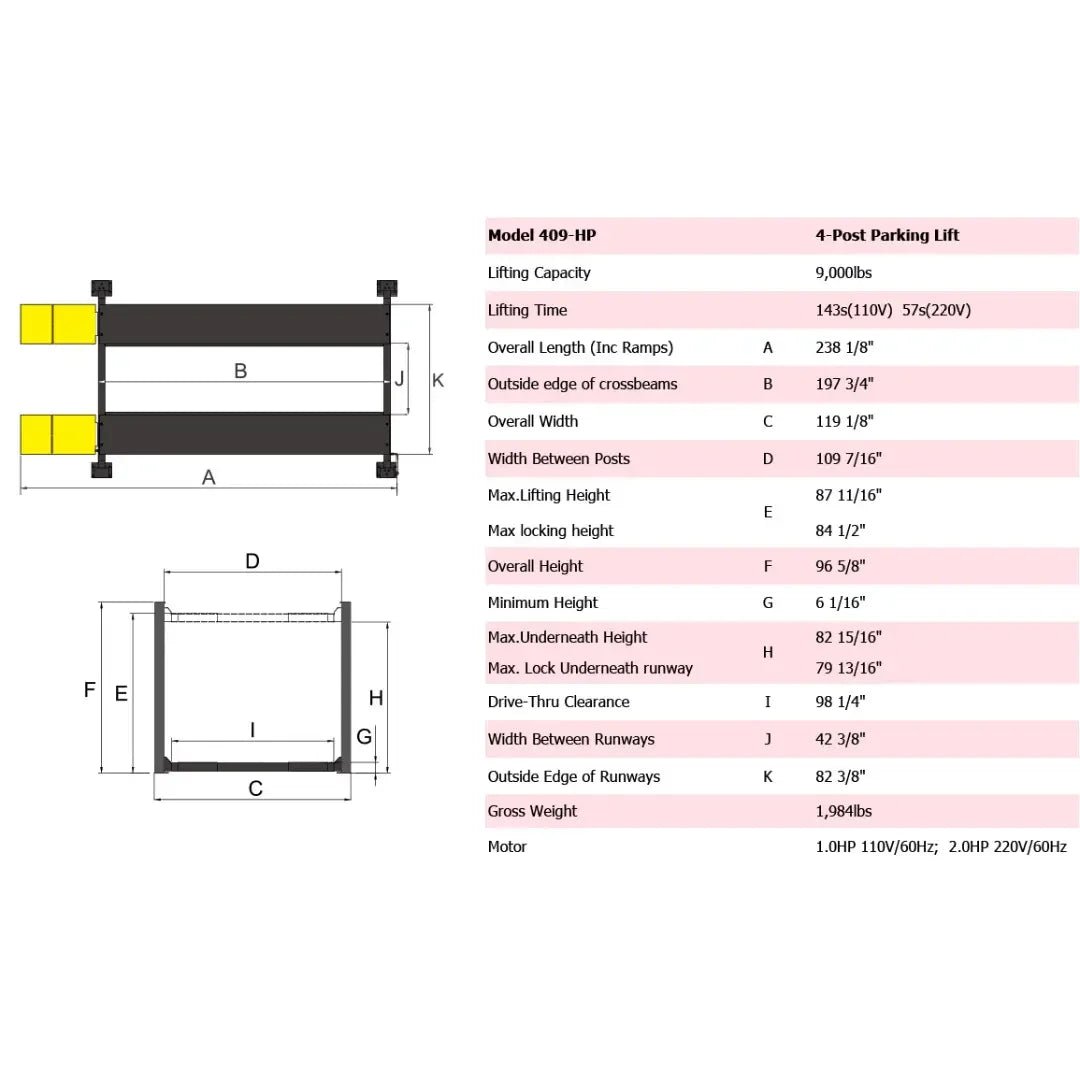 Amgo 409-HP 9,000 Lb Parking Lift - Image 3