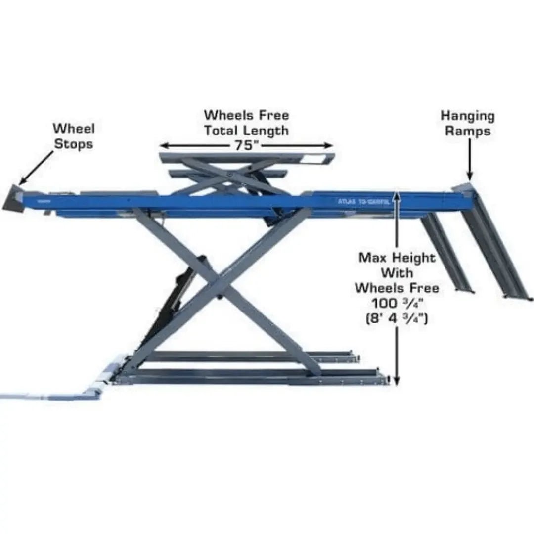 Atlas 12AWFSL Alignment Scissor Lift and RJ-6 Rolling Jack Combo - Image 7