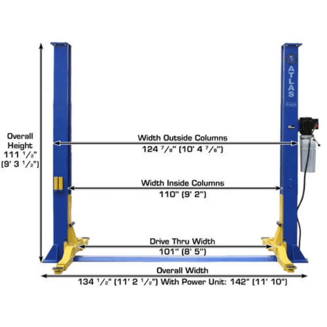 Atlas 9KBPX 9,000 lb Baseplate 2 Post Vehicle Lift - Image 6