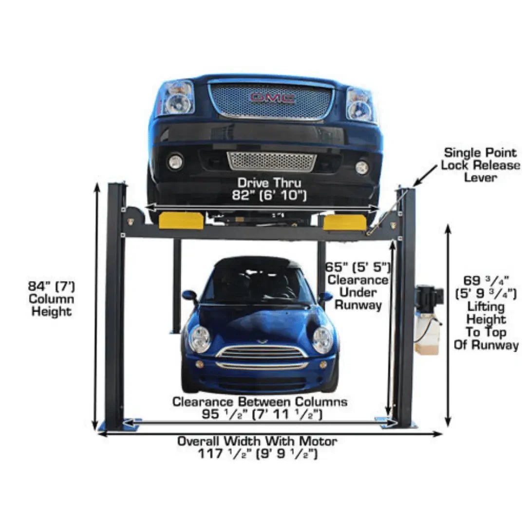 Atlas 408SL Super Deluxe Portable Hobbyist 8,000 lb. Capacity 4-Post Lift - Image 6