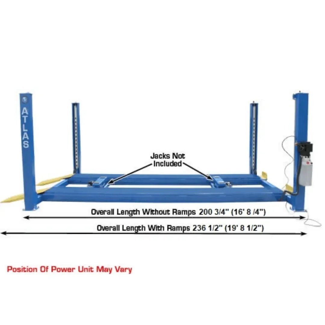 Atlas 412 12,000 lb Commercial 4-Post Lift + RJ6 Jacks Combo - Image 7
