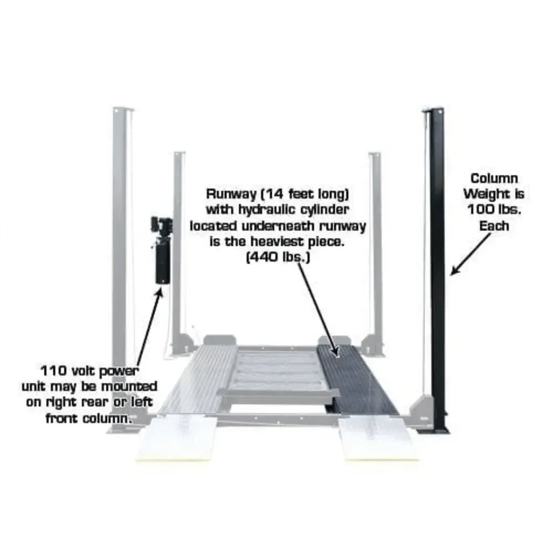 Atlas Garage PRO8000EXT 4 Post Lift + RJ35 Sliding Jacks Combo - Image 7