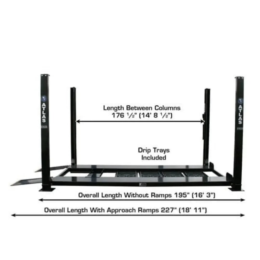 Atlas Garage PRO8000EXT-L 4 Post Lift + RJ35 Sliding Jack Combo - Image 7