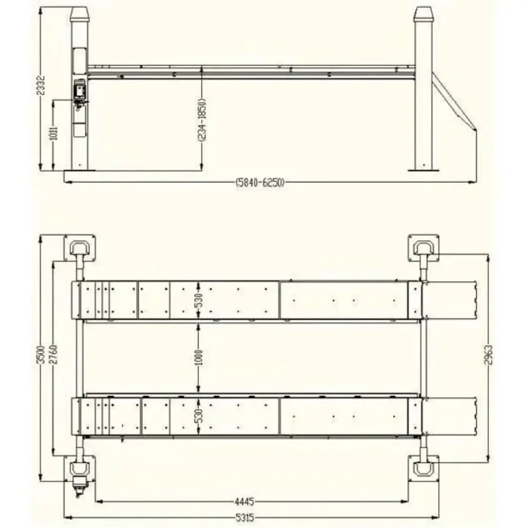 Katool KT-4H150 15,000 lbs 4 Post Alignment Lift With Rolling Jack - Image 9
