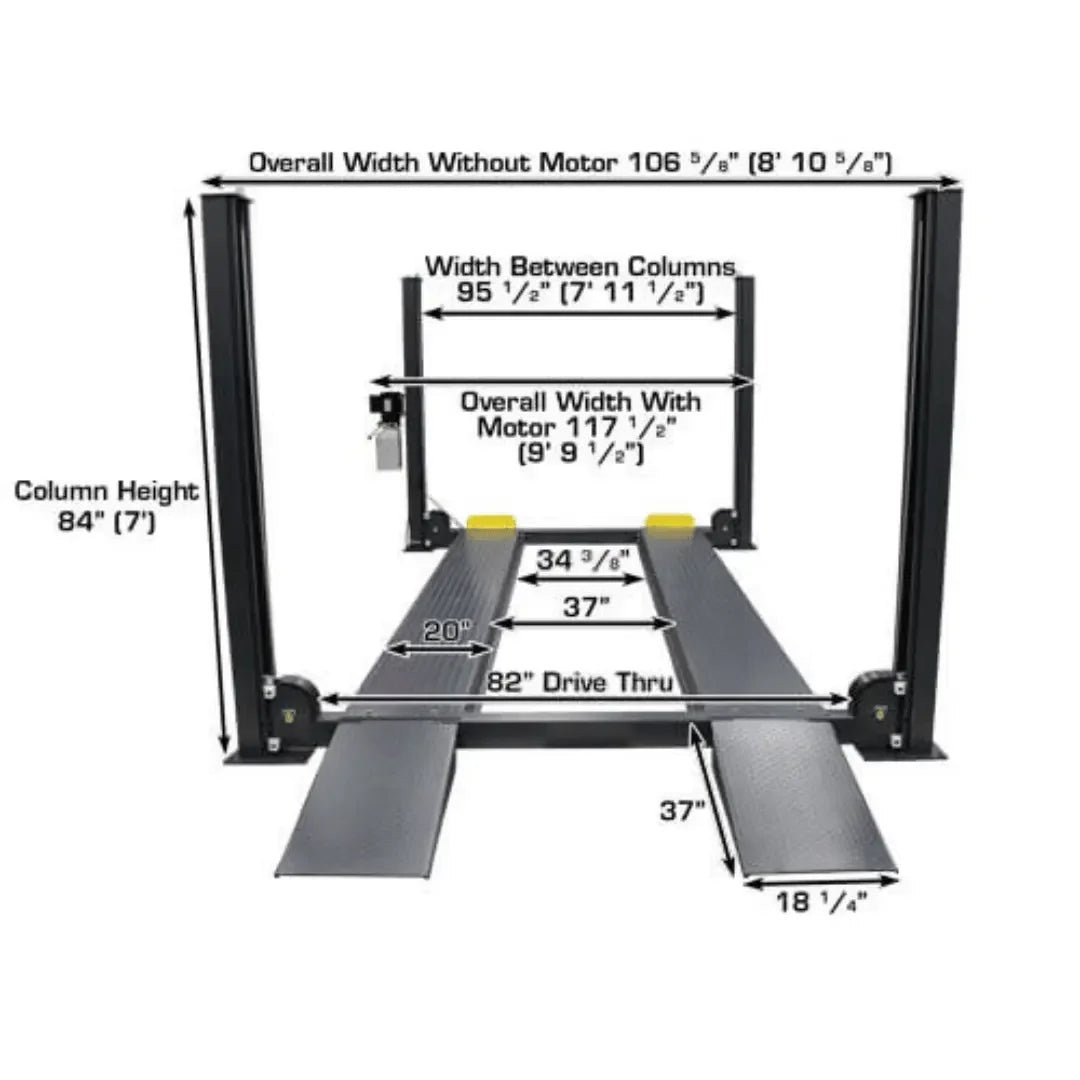 Atlas 408SL Super Deluxe Portable Hobbyist 8,000 lb. Capacity 4-Post Lift - Image 8