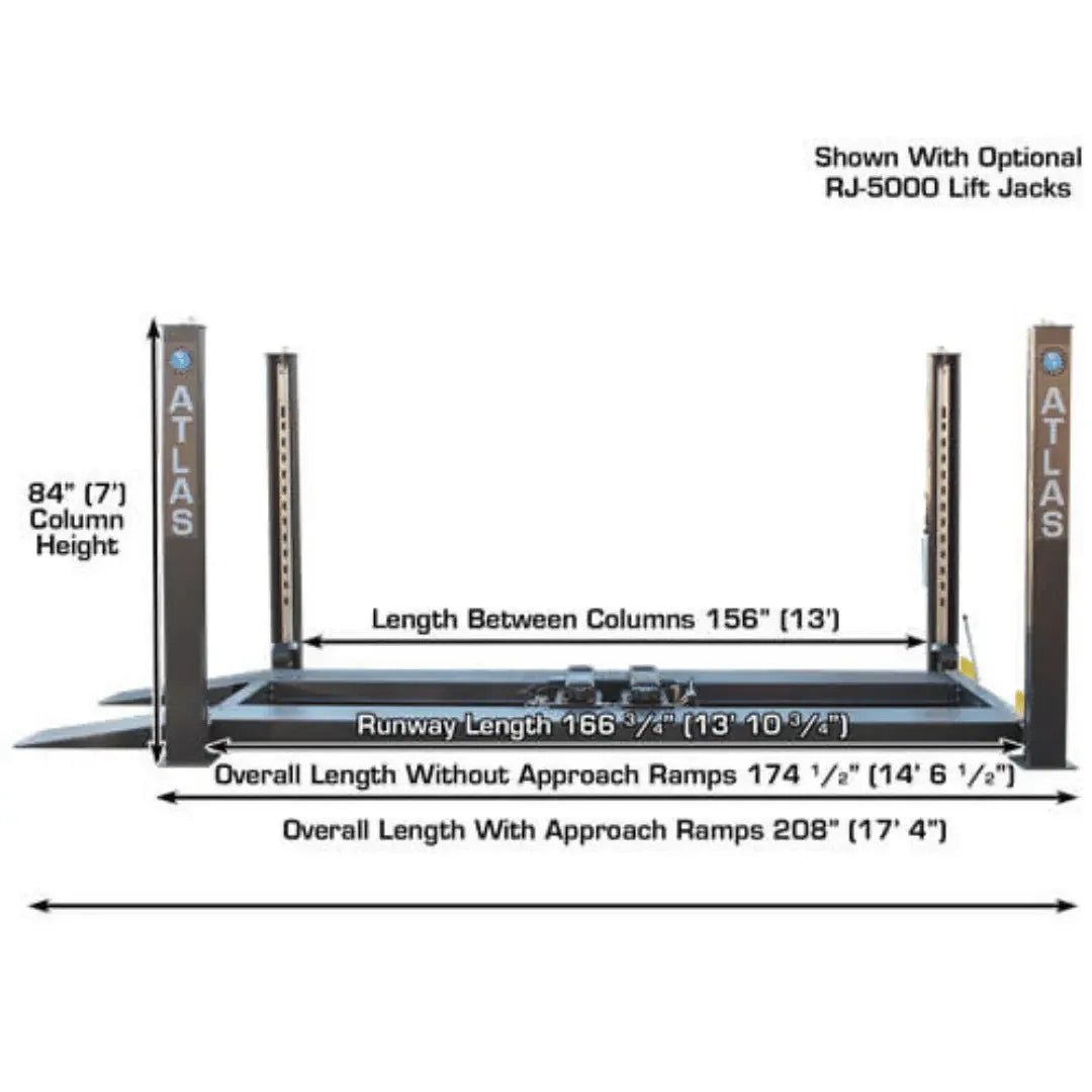 Atlas 408SL Super Deluxe Portable Hobbyist 8,000 lb. Capacity 4-Post Lift - Image 9