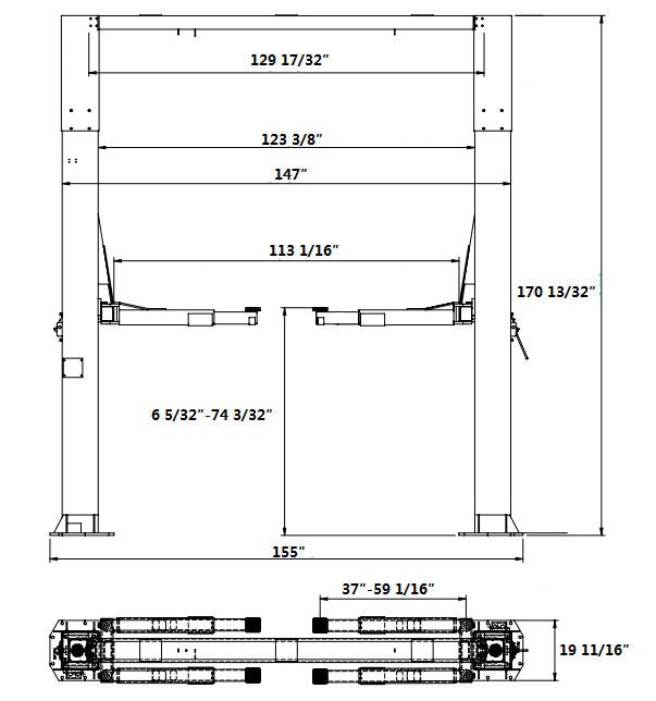 APlusLift 20,000LB 2-Post Overhead Single Release Direct Drive Car Lift with 3 Year Warranty - AP-20SR - Image 3