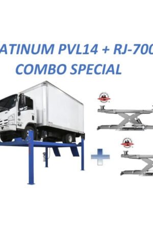 Atlas Platinum PVL14 4-Post Lift + RJ7000 Rolling Bridge Jacks ALI Certified Combo