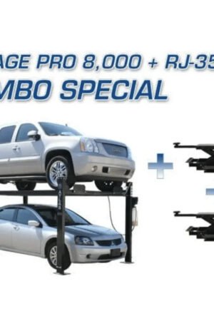 Atlas Garage PRO8000 4 Post Lift + RJ35 Sliding Jacks Combo