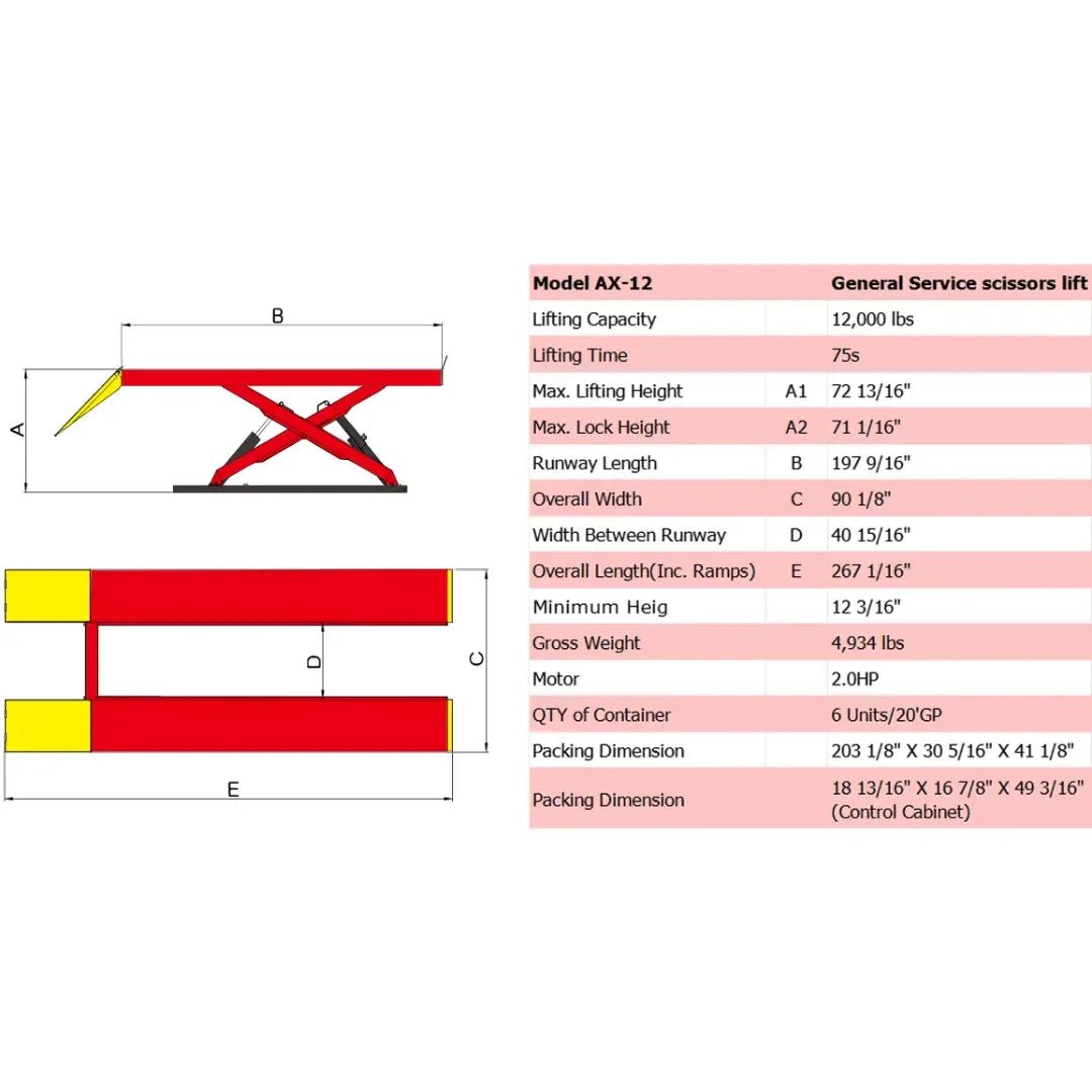 Amgo AX-12 12,000 Lb Scissor Lift - Image 3