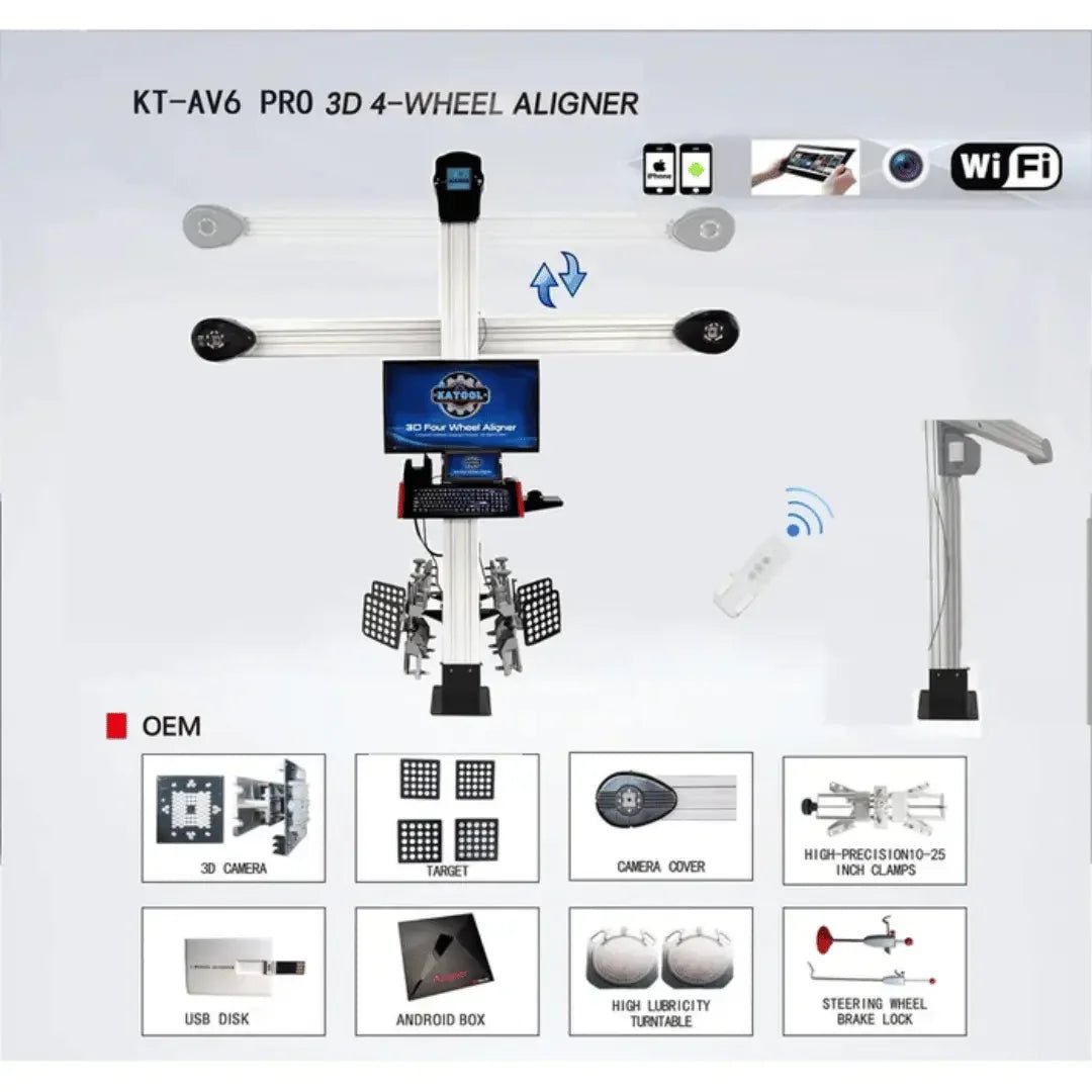 Katool KT-AV6 Wheel Alignment Machine Works on 2 Post Car Lift & Scissor Lift - Image 3